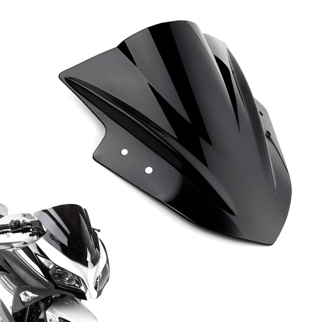 Amazicha Ninja 300 double bubble windshield front view provides streamlined wind protection.