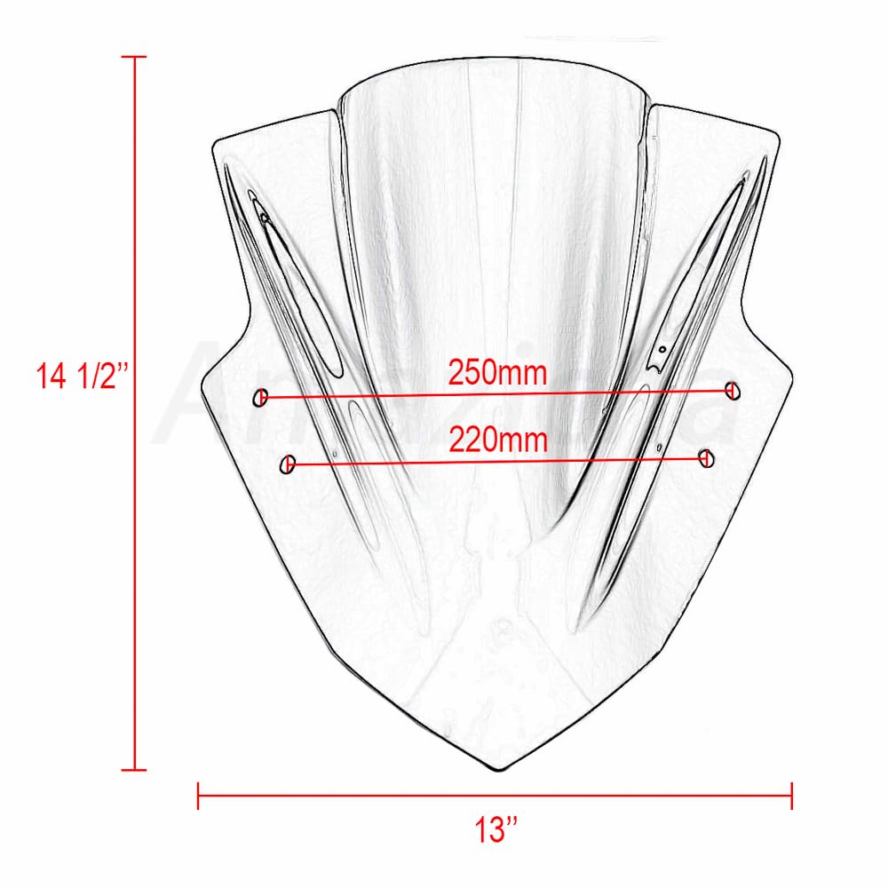 Amazicha Ninja 300 package includes windscreen for quick replacement.