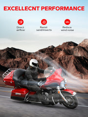 Amazicha round 13-inch wind deflector for Harley-Davidson enhances wind protection.