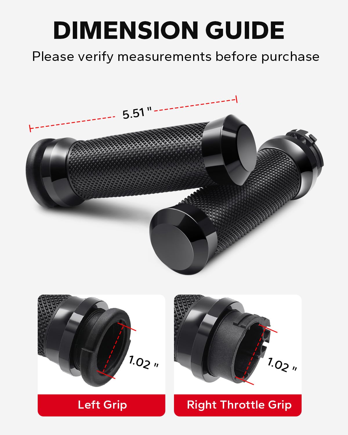 Amazicha rubber knurling design offers comfortable, fatigue‑reducing grip.