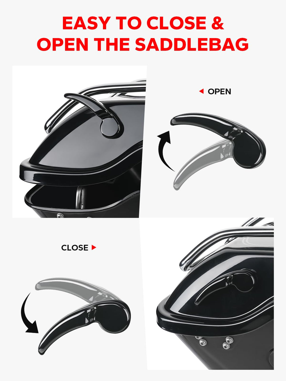 Amazicha saddlebag latch kit easy-install hardware for quick, toolbox-free mounting.