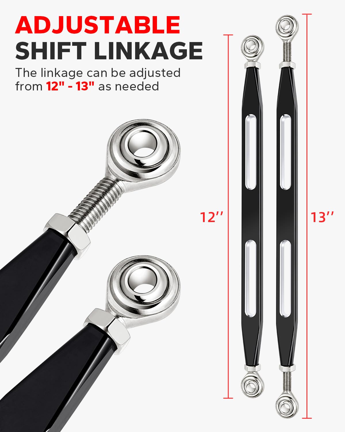 Amazicha black anodized slot design enhances appearance with a race-ready look.