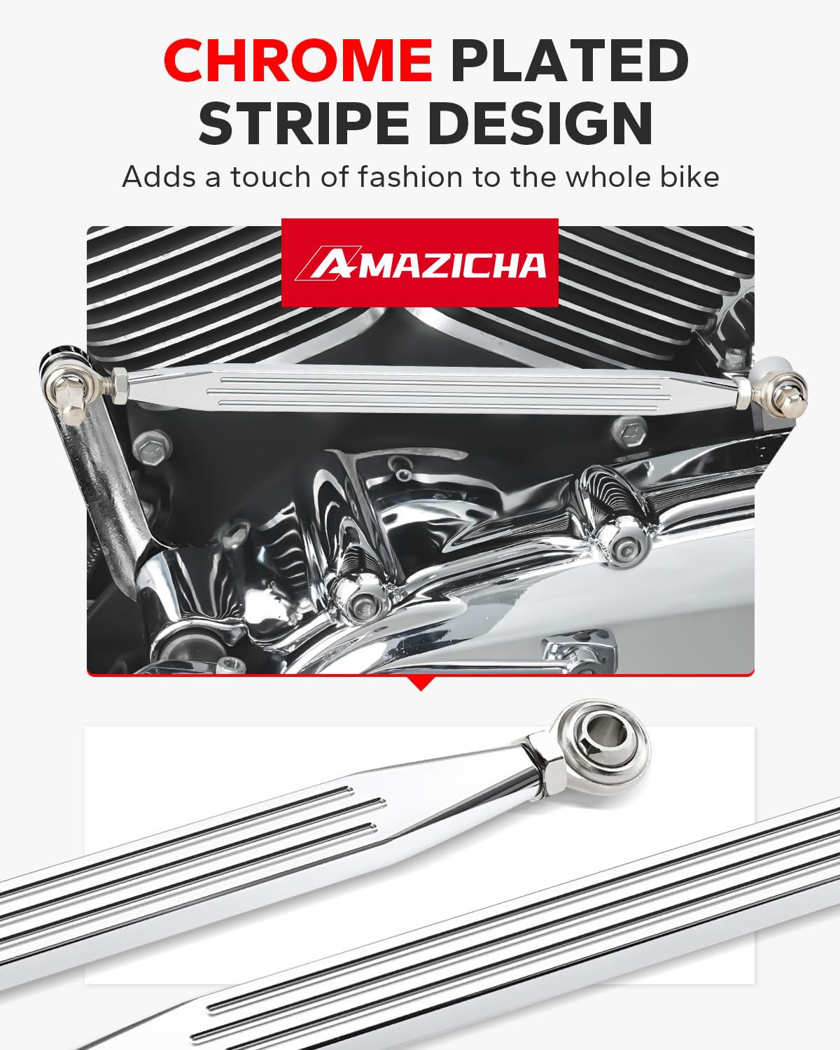 Linkage attached to gearbox demonstrating secure fitment for Harley