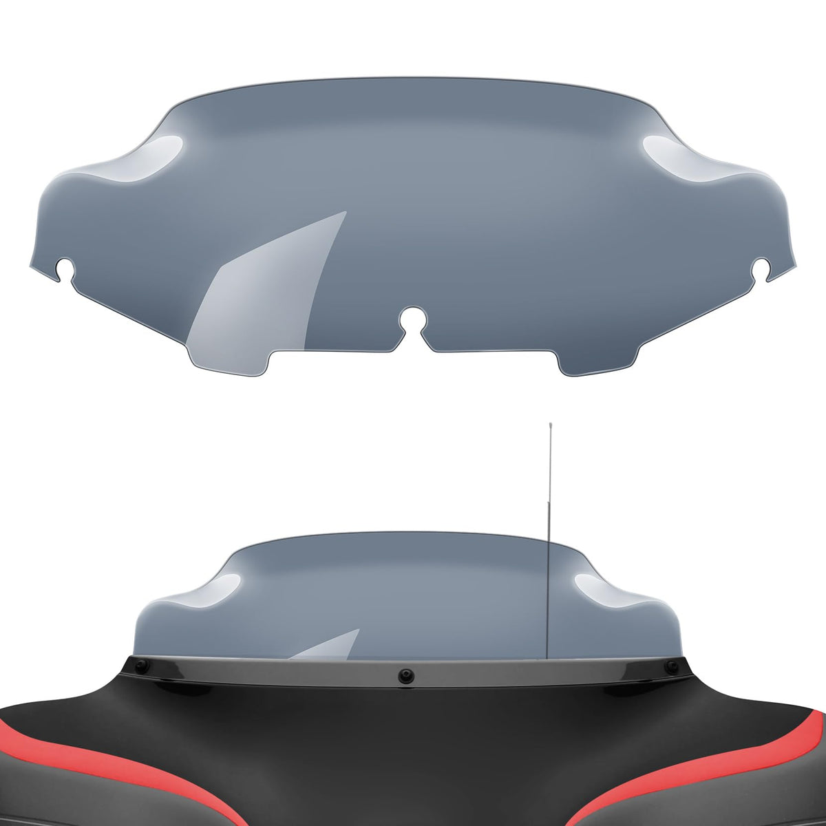 Amazicha Smoke Tint 6-inch windshield on Harley Touring improves wind protection for long rides