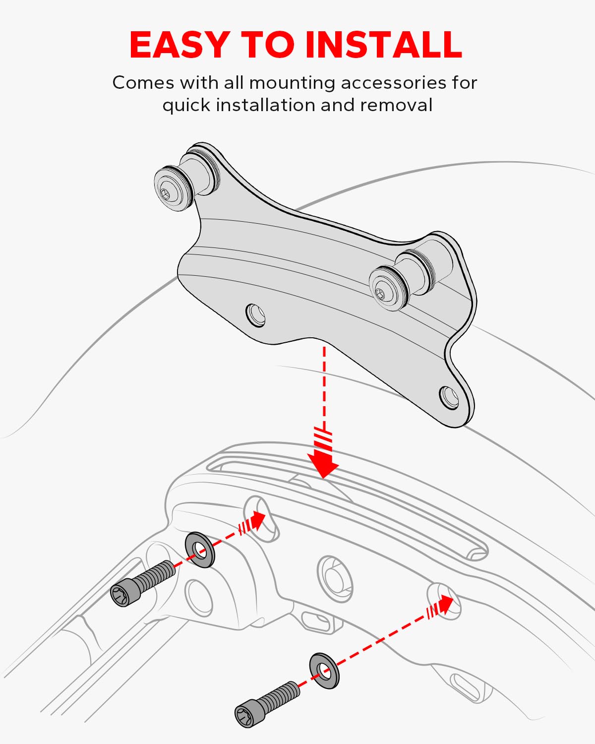 Multipurpose docking points enable Detachable Sissy Bar and Tour Pack options.