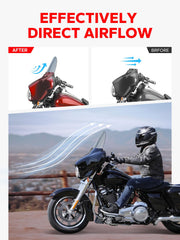 Amazicha 10-inch wide-view windshield offers broad on-bike visibility.