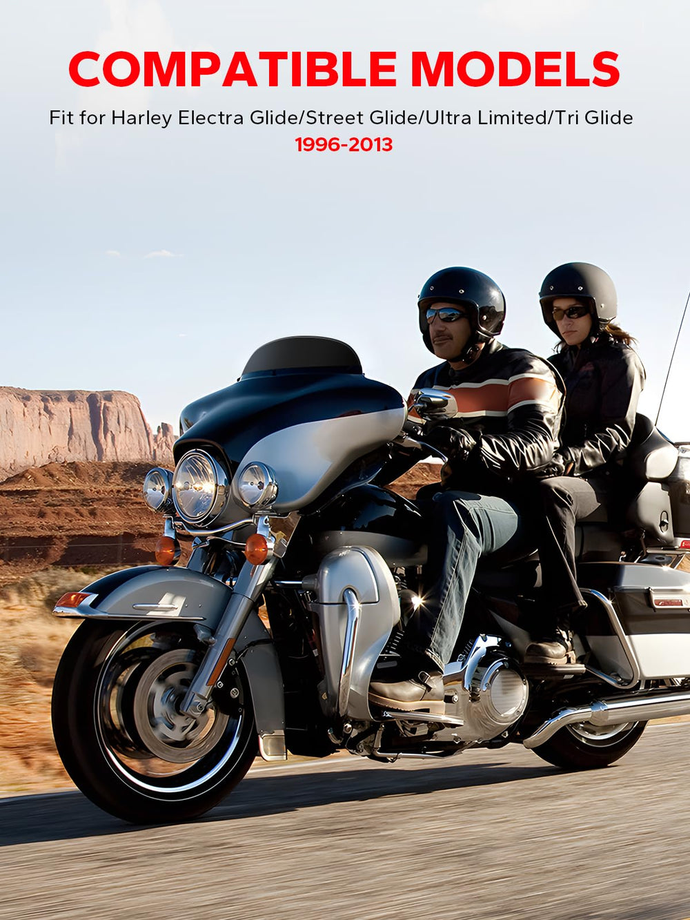 Amazicha wind splitter shows quick side installation on Harley 96-13 models.