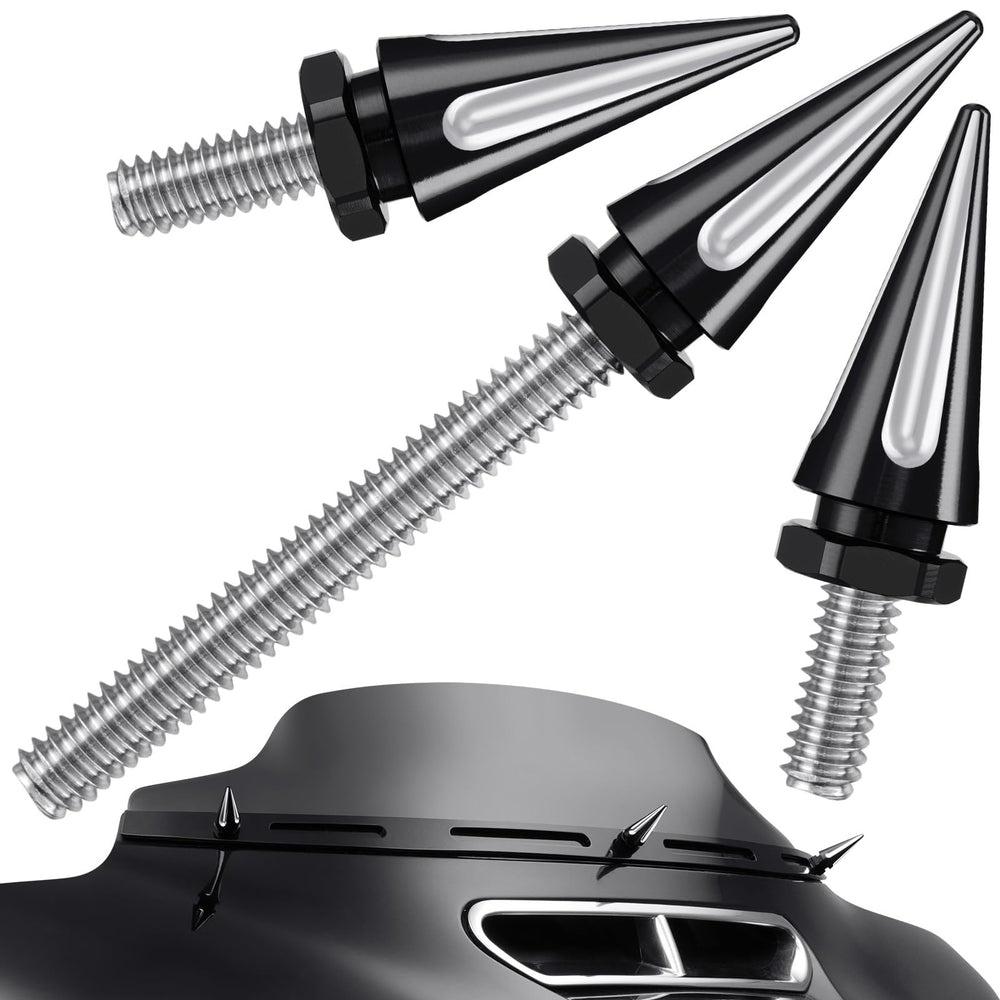 Amazicha windshield bolt attachment shows secure fit and streamlined styling for Harley touring models
