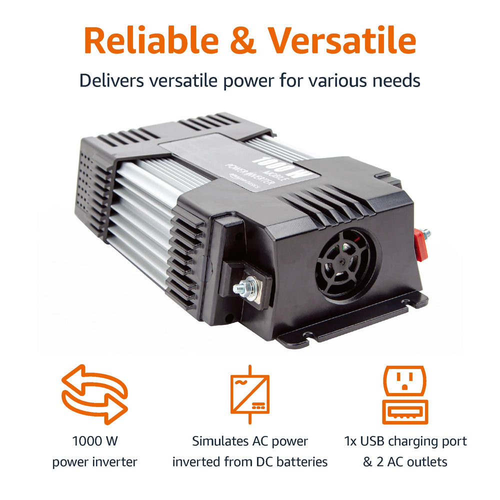 Amazon Basics inverter side housing shows durable metal build