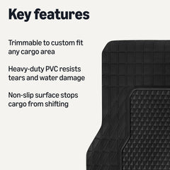 Amazon Basics cargo liner trim to fit your vehicle for a precise cargo area protection.