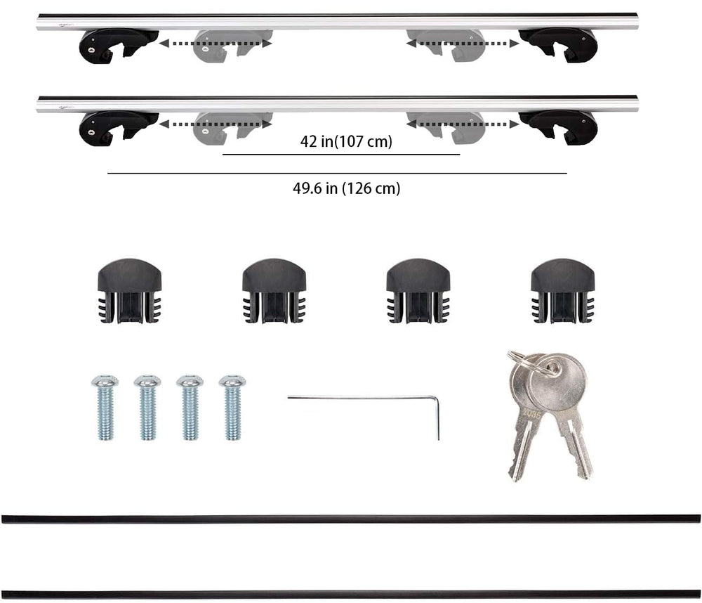Durable aluminum Amazon Basics cross-rail roof rack ready for heavy cargo