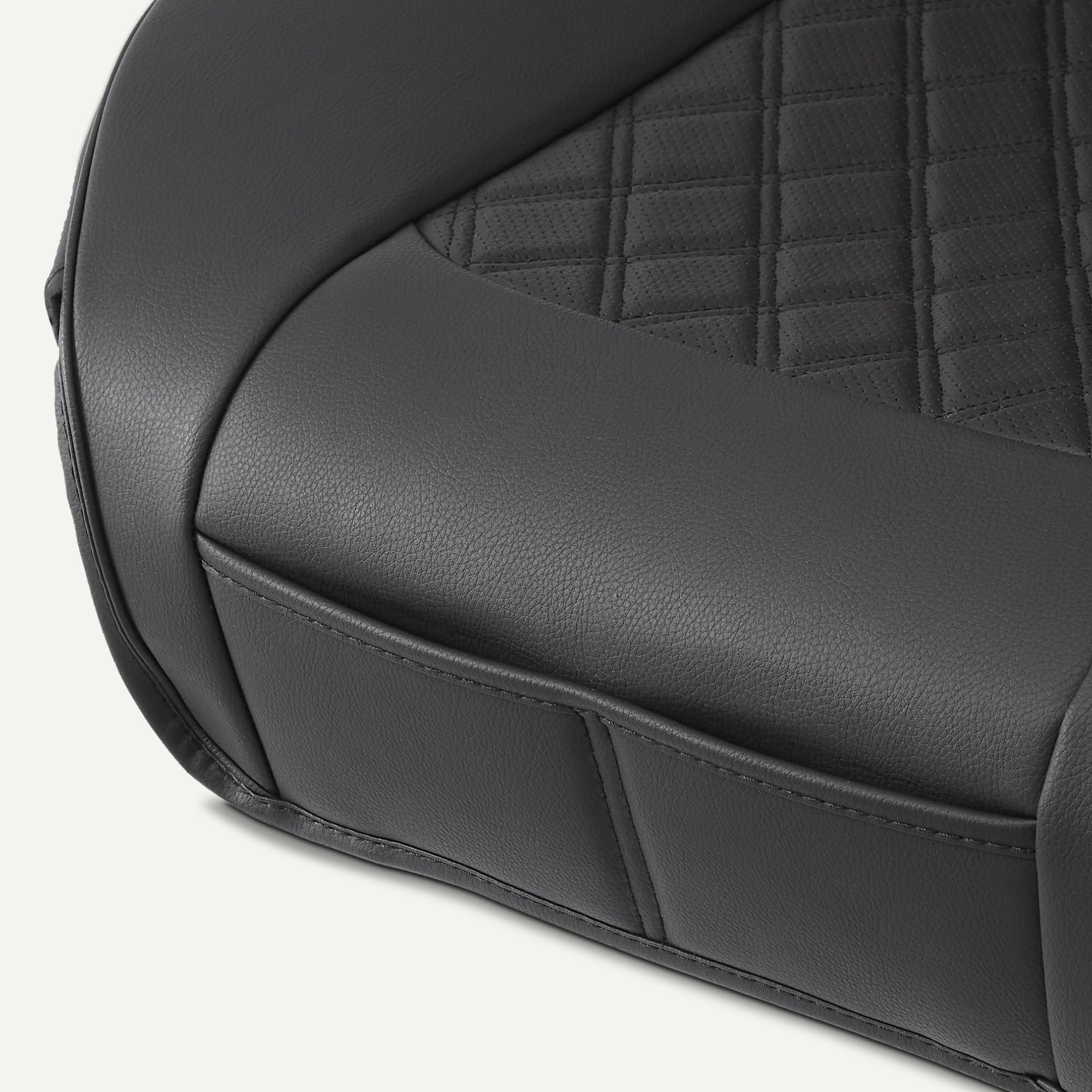 Amazon Basics durable faux-leather texture on car seat cover for everyday use