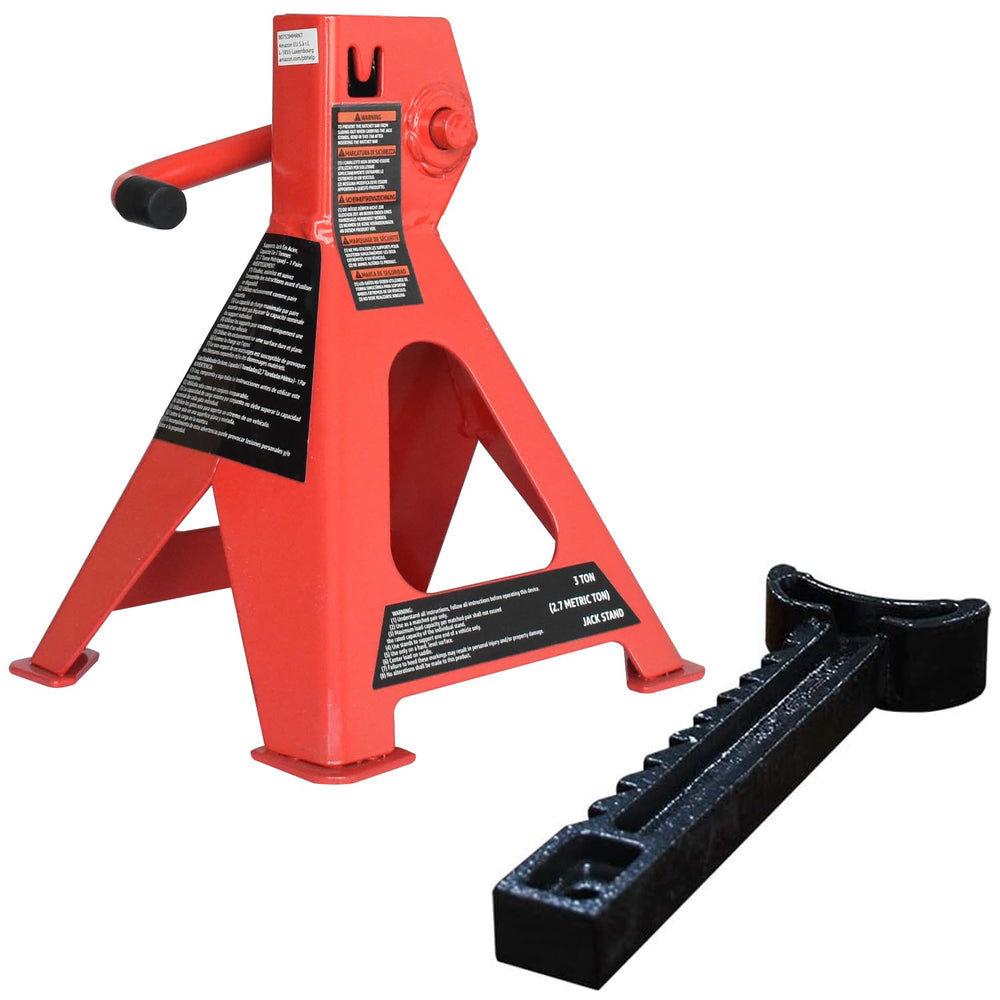 Amazon Basics rustproof coating on the jack stand boosts corrosion resistance.