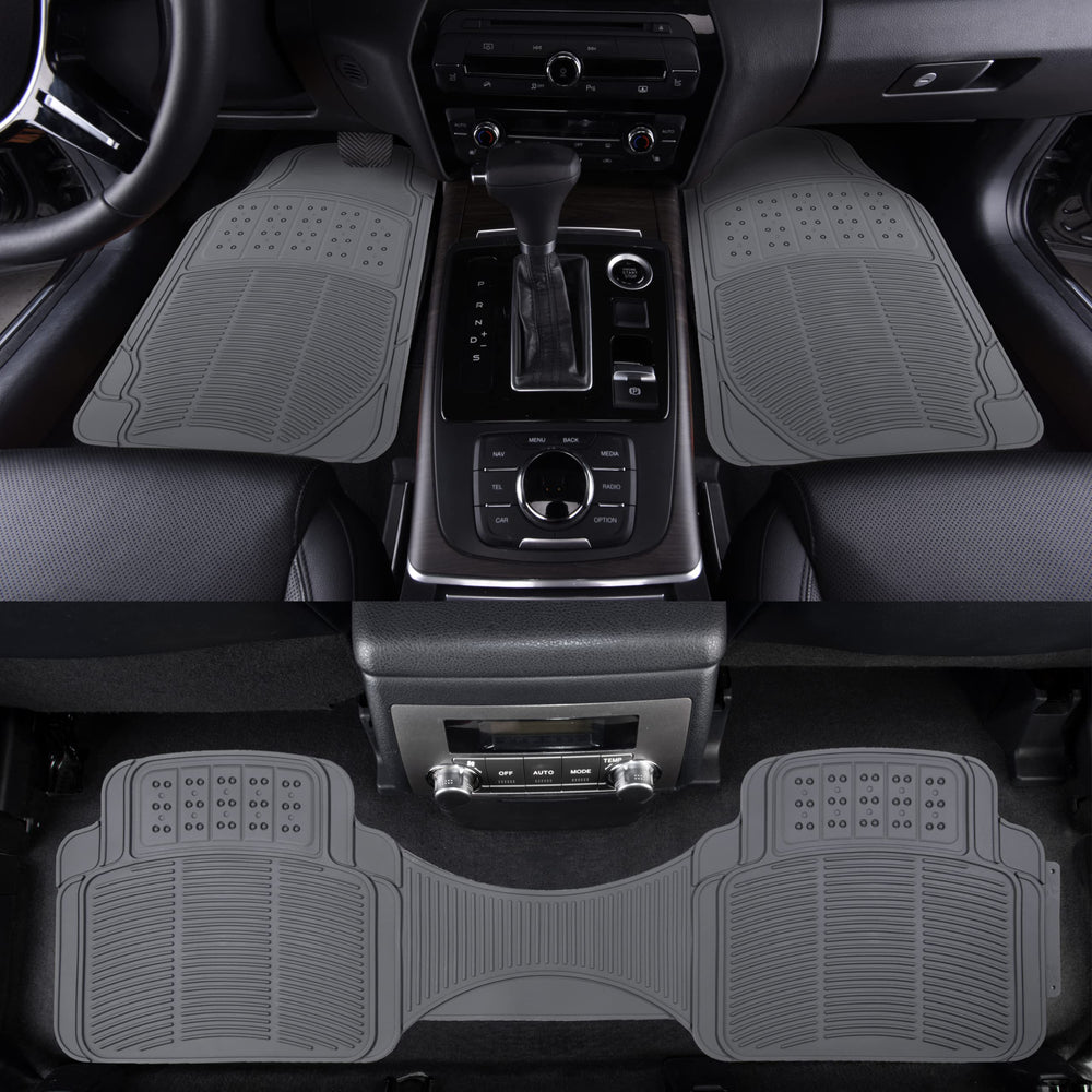 Amazon Basics PVC mats front-right view, trim-to-fit for many vehicles