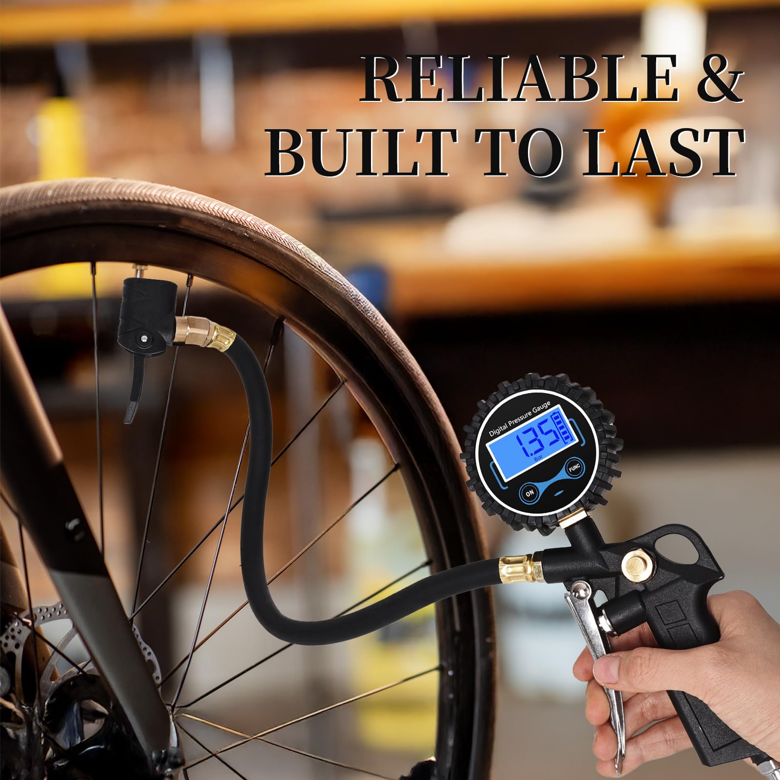 Heavy brass parts deliver durable performance and reliable readings.