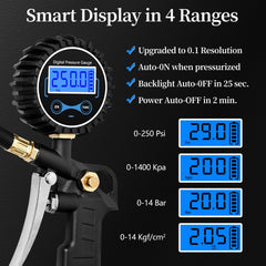 LED night vision light helps read the display in low-light conditions.
