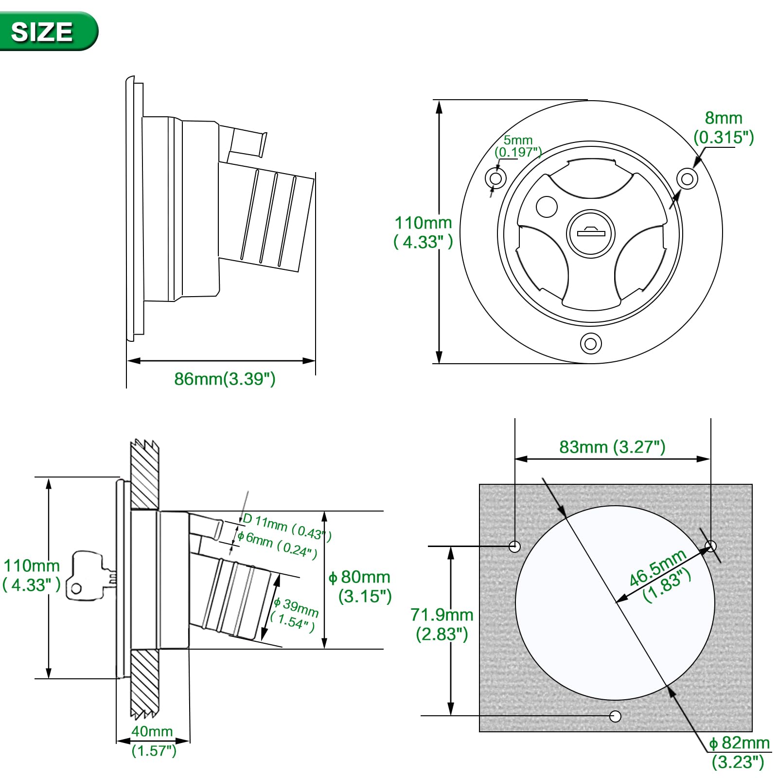 Ambuker lockable assembly includes keys for secure RV use