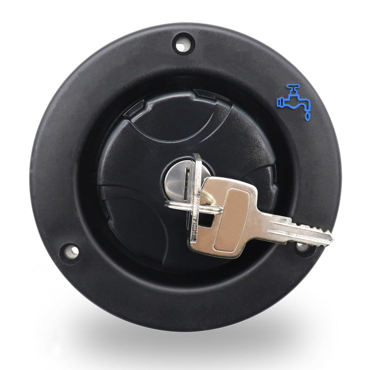 Ambuker RV fresh water inlet lockable cap with two keys for secure filling