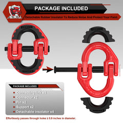 AMBULL safety chain connector in wide compatibility for tractors and trailers