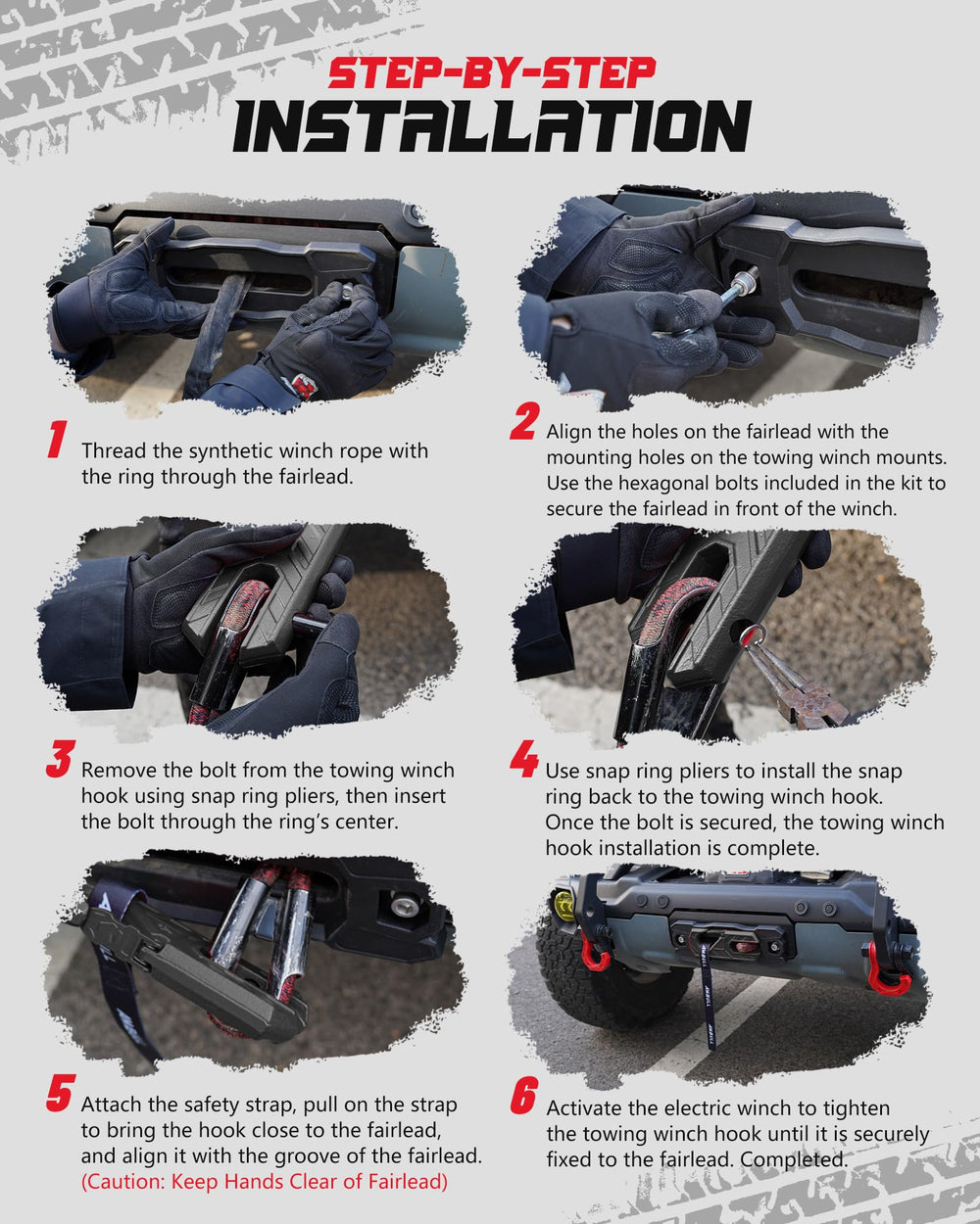 AMBULL stainless bolts and nuts included for rust-resistant mounting hardware.