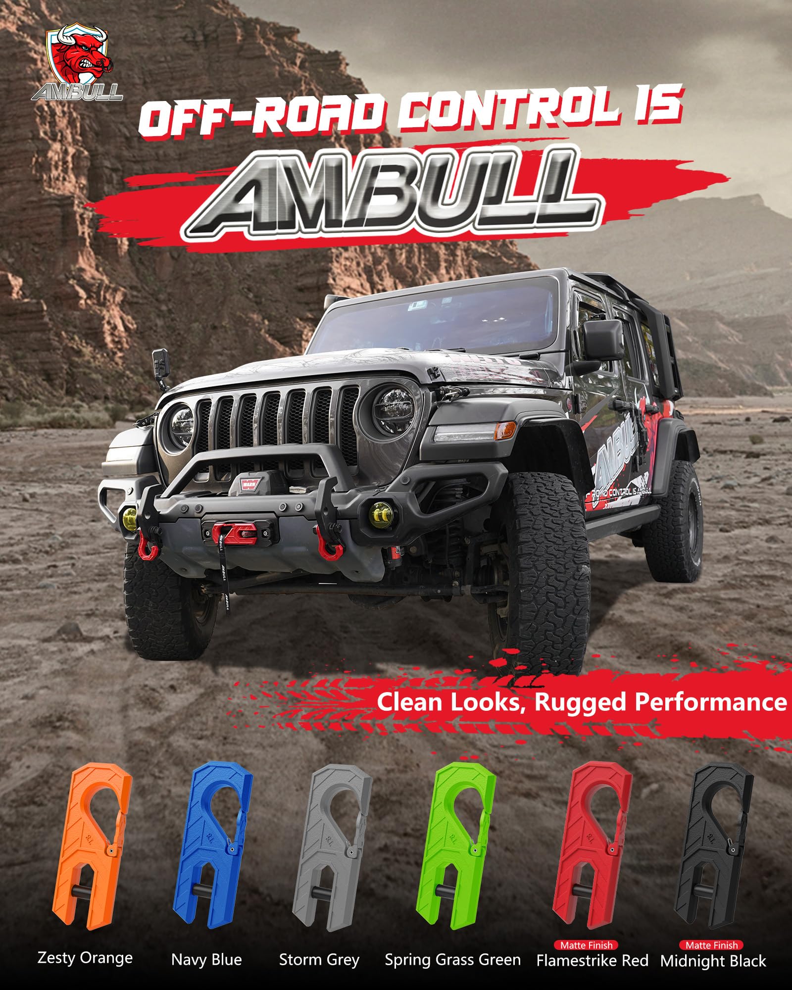 AMBULL zinc powder coat finish on fairlead delivering long-lasting durability.