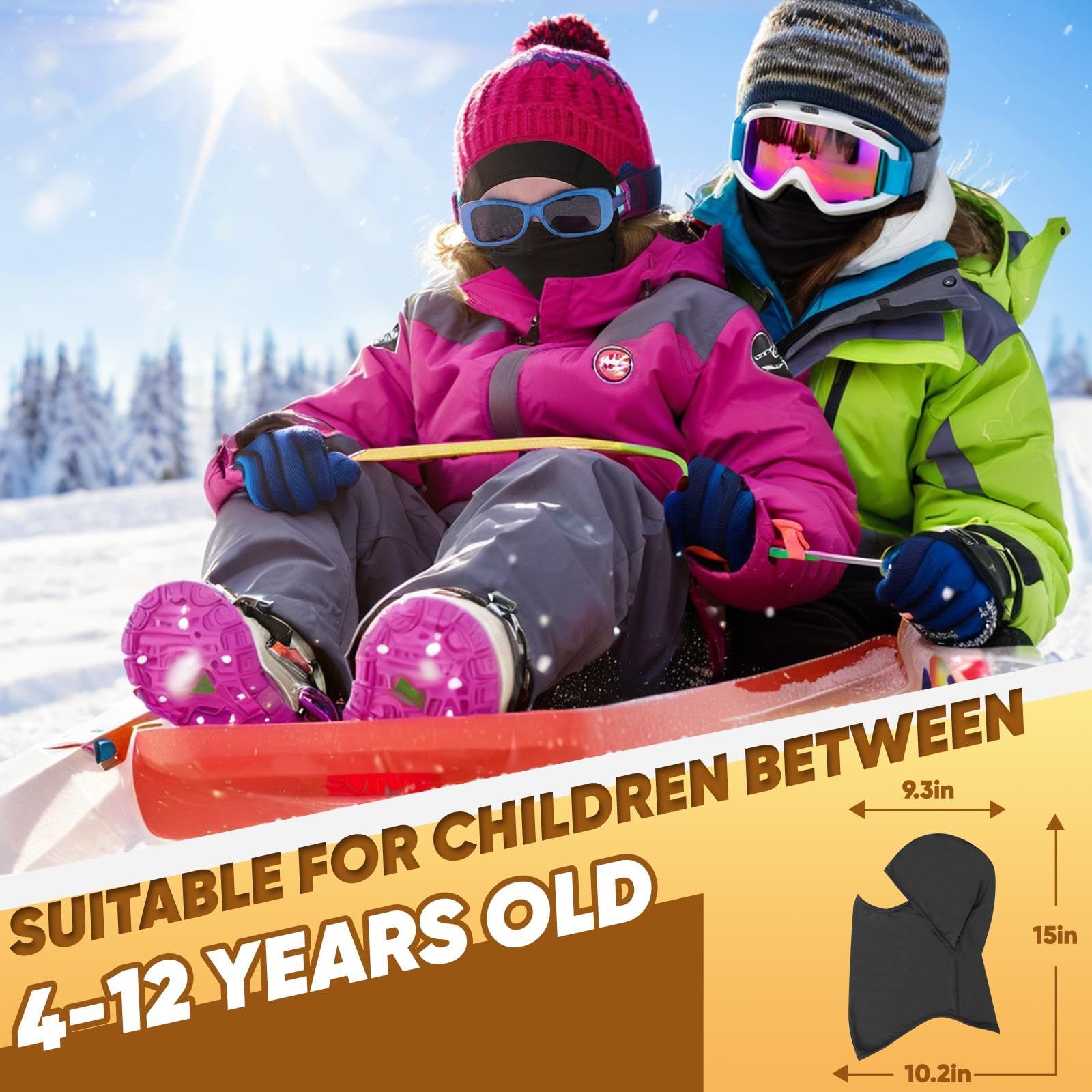 Ameceres Kids Balaclava helmet lining adds extra warmth under headgear.