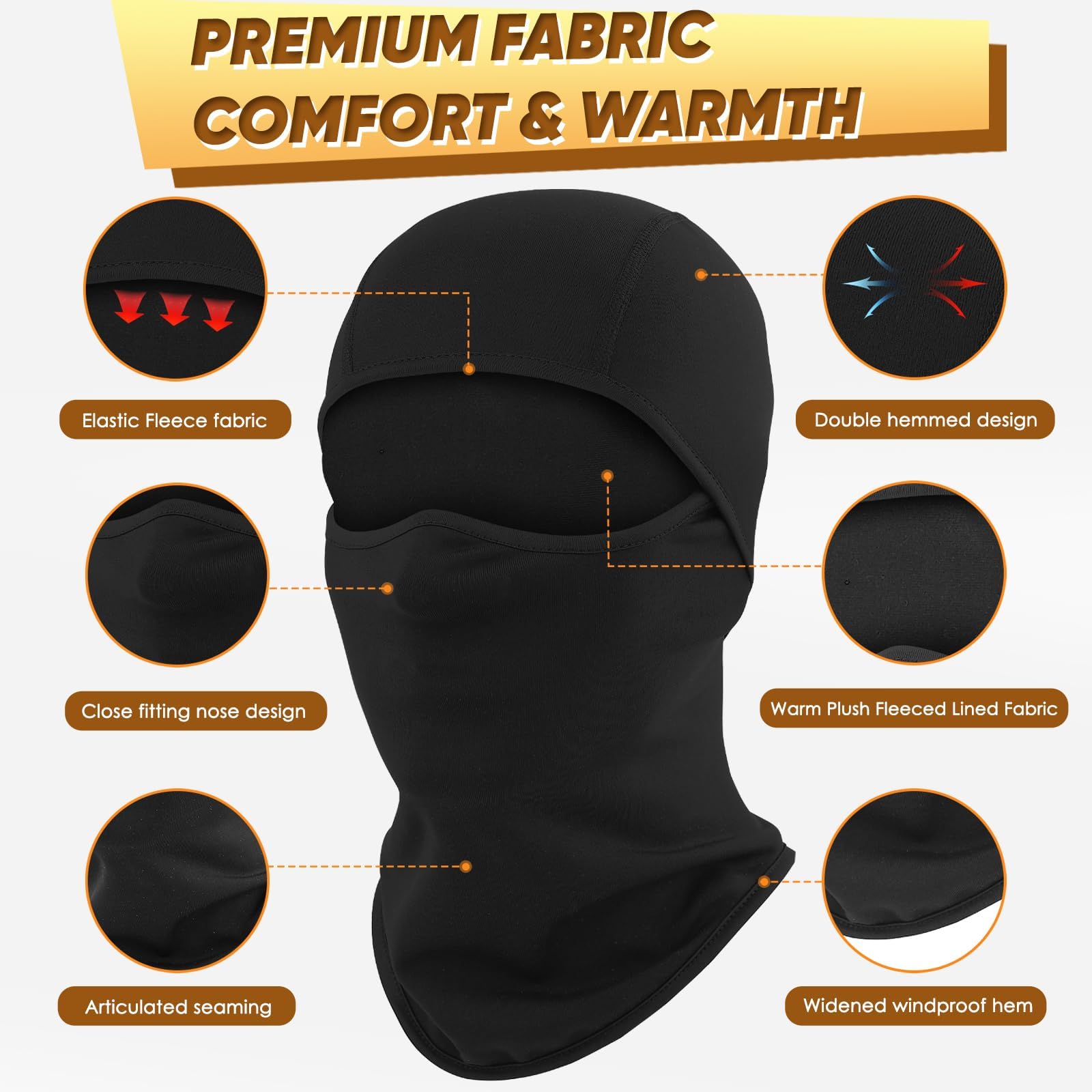 Ameceres Kids Balaclava windproof shields cheeks against gusts during snowy activities.