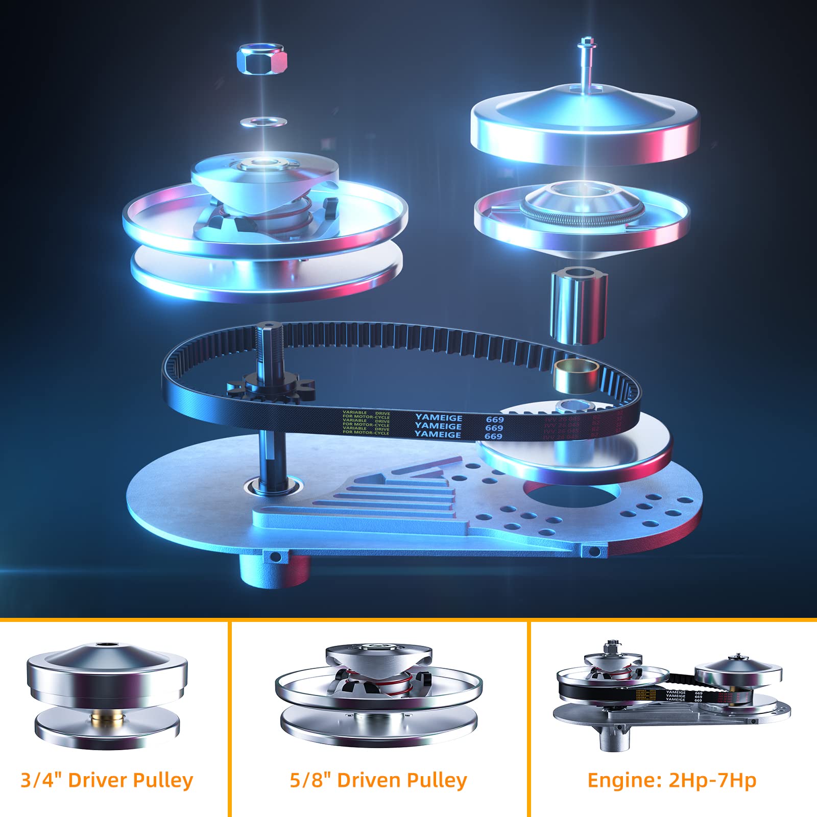 Ameetaa driven pulley 6 inch diameter for smooth engagement