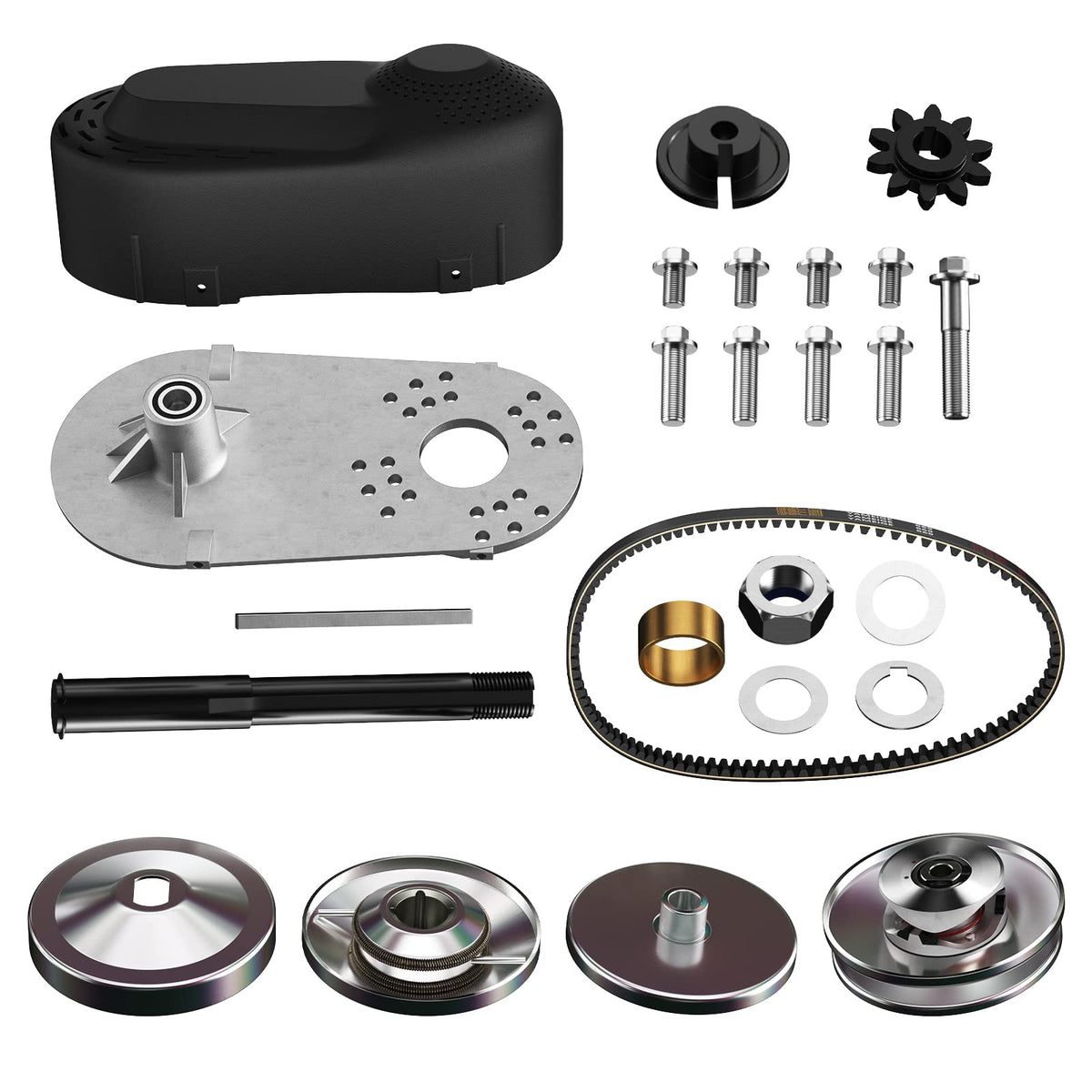 Ameetaa torque converter kit driver clutch installed on a 3/4 inch shaft for smooth acceleration