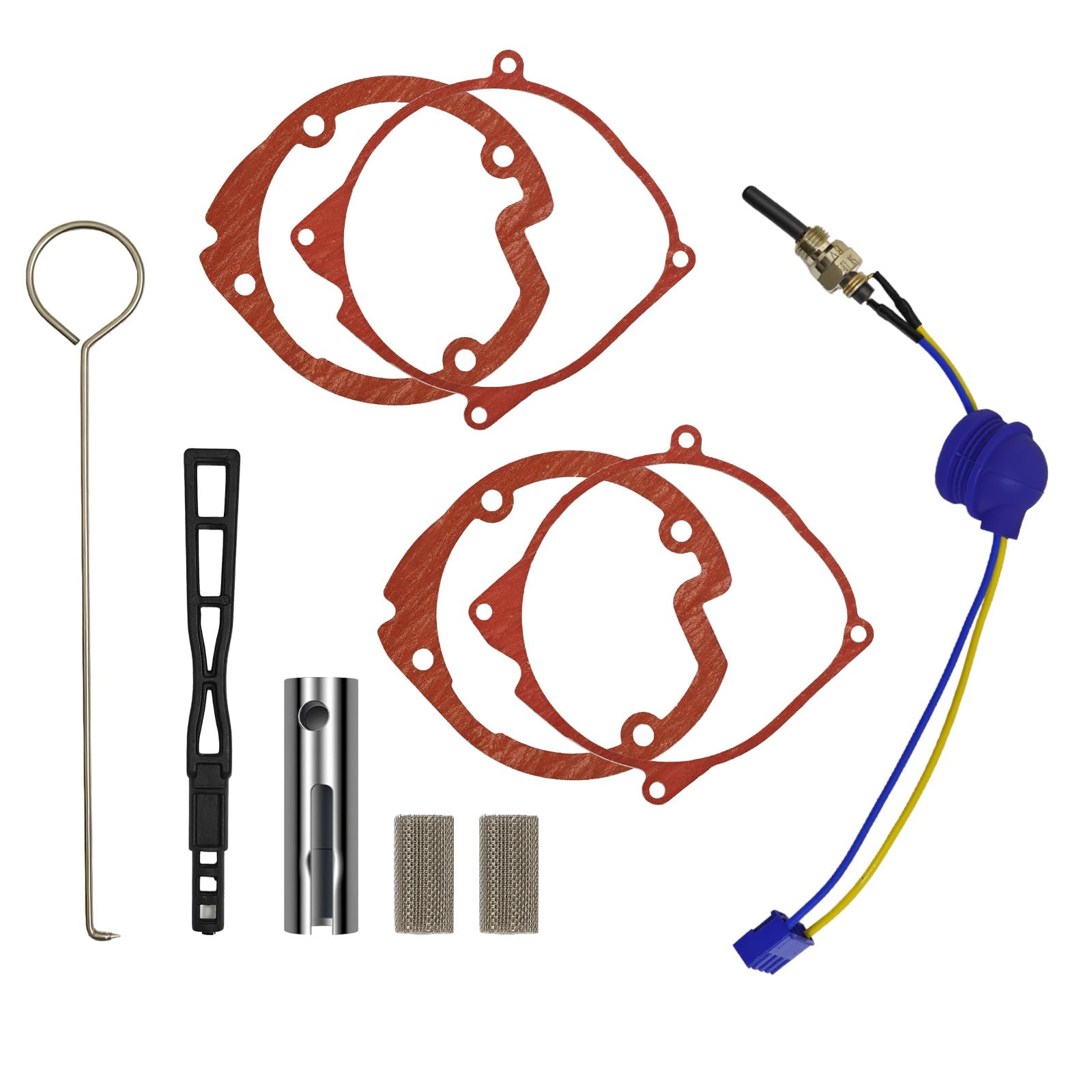 AMEHO glow plug repair kit contents laid out for quick maintenance.