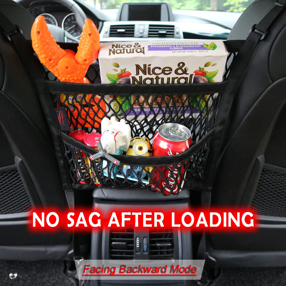 AMEIQ car organizer easy installation using headrest and under-seat hooks