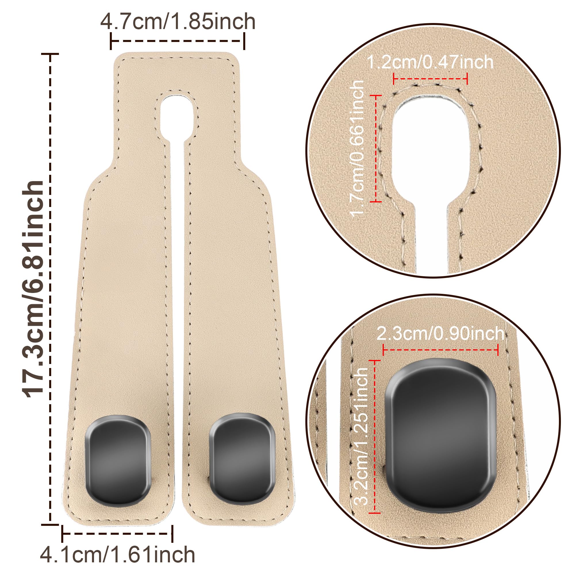 Amelity purse hook on headrest keeps bags within easy reach.