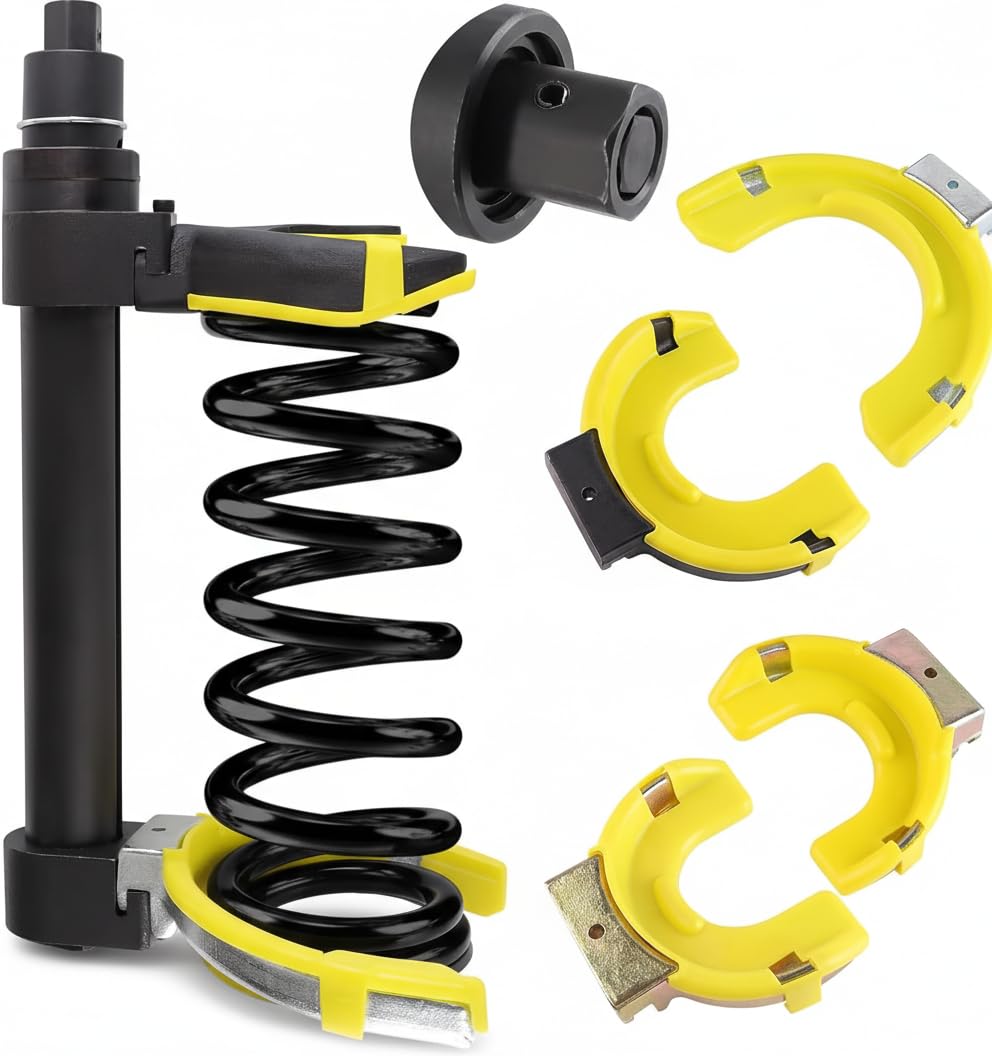 Amerbm heavy-duty Macpherson strut spring compressor tool with main cylinder for fast compression