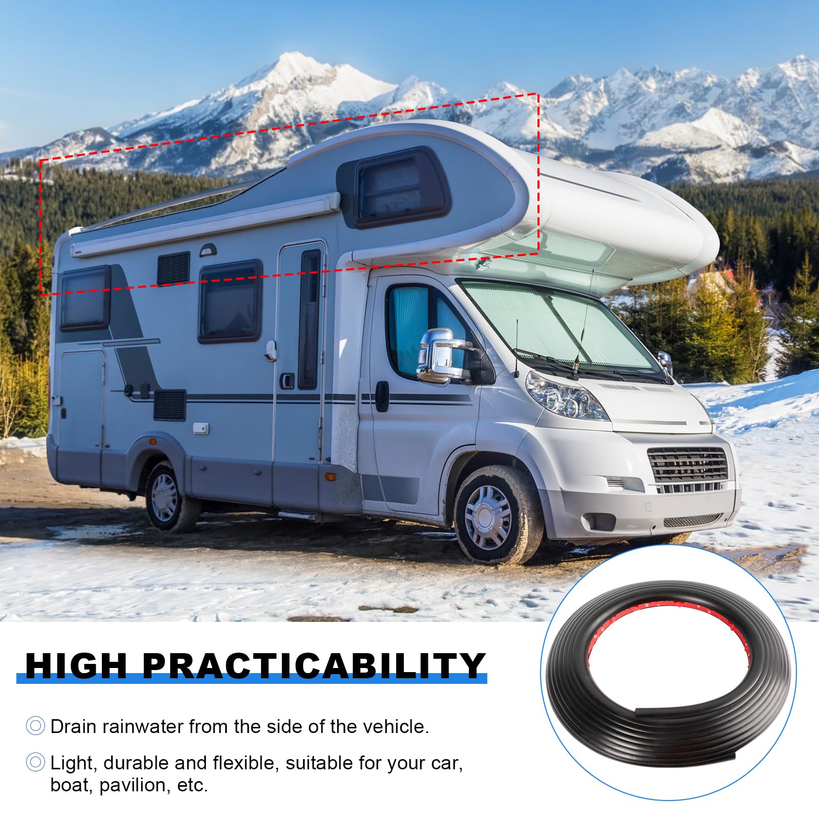 Ameri black drip rail complements vehicles and outdoor spaces with a subtle look.