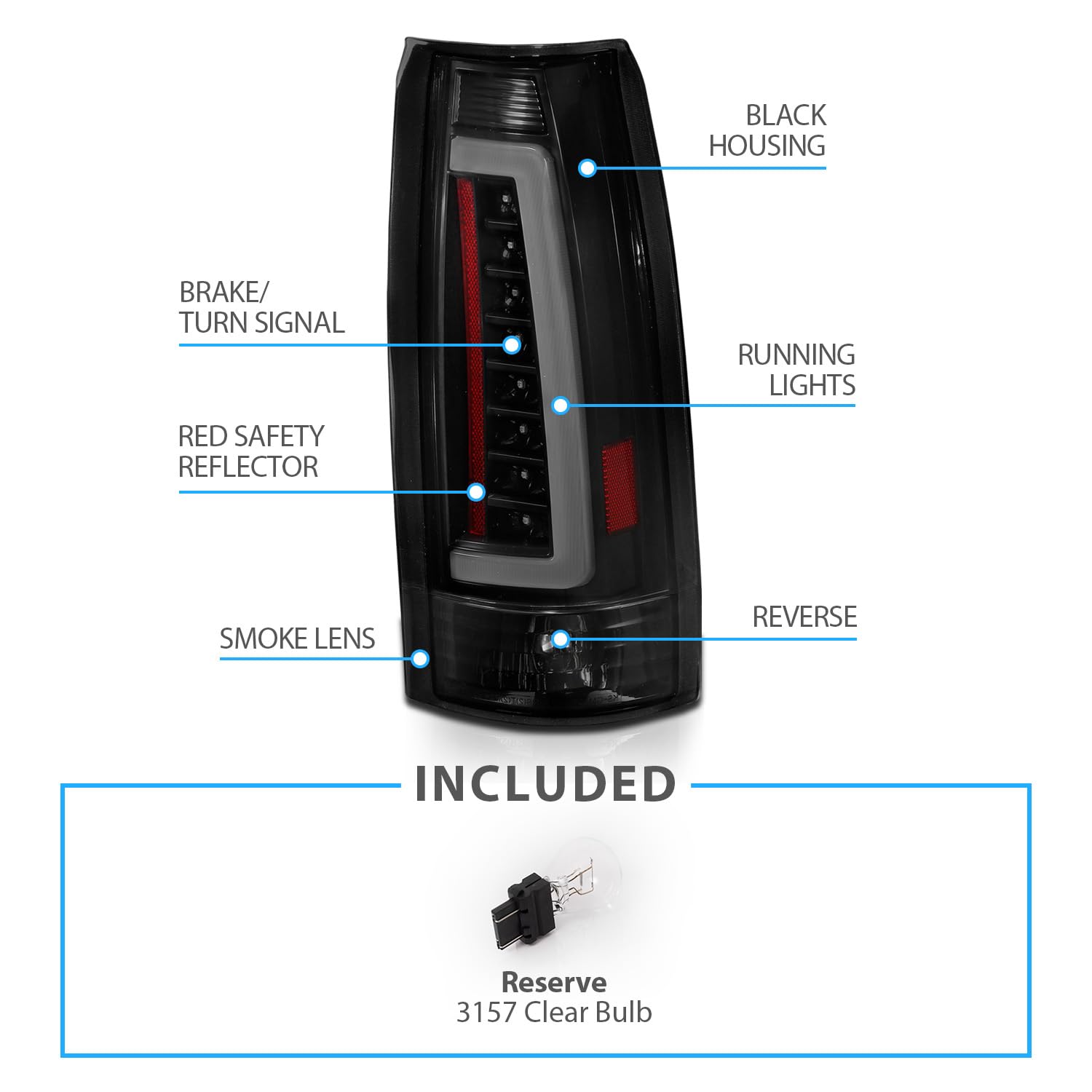 AmeriLite CK tail light installed on vehicle for direct OEM replacement fit