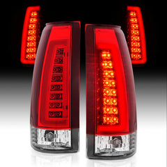 AmeriLite crystal red tail light left side with vivid LED for Chevy GMC C/K pickup