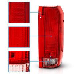 AmeriLite tail light, driver side for F250/F350 Styleside, easy OEM replacement.