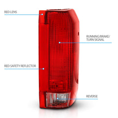 AmeriLite tail light, passenger side for F250/F350 Styleside, durable aftermarket quality.
