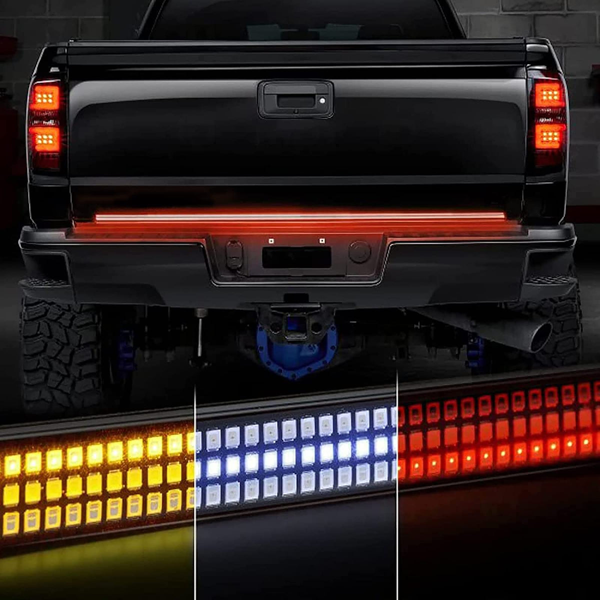 AMEXMART tailgate light bar 48/49-inch front view enhances daytime visibility