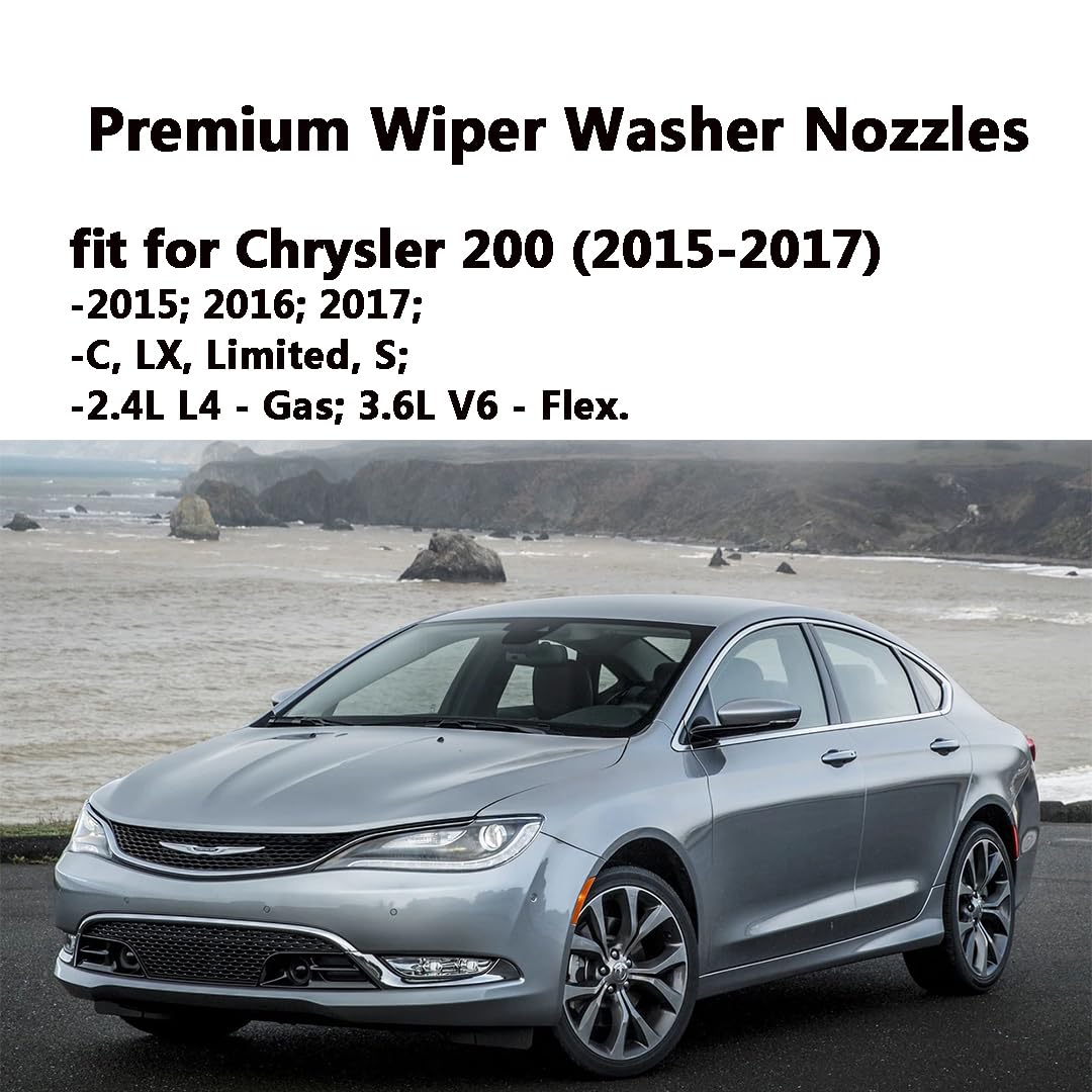 AMFRNE left-side Chrysler 200 nozzle enhances windshield coverage.