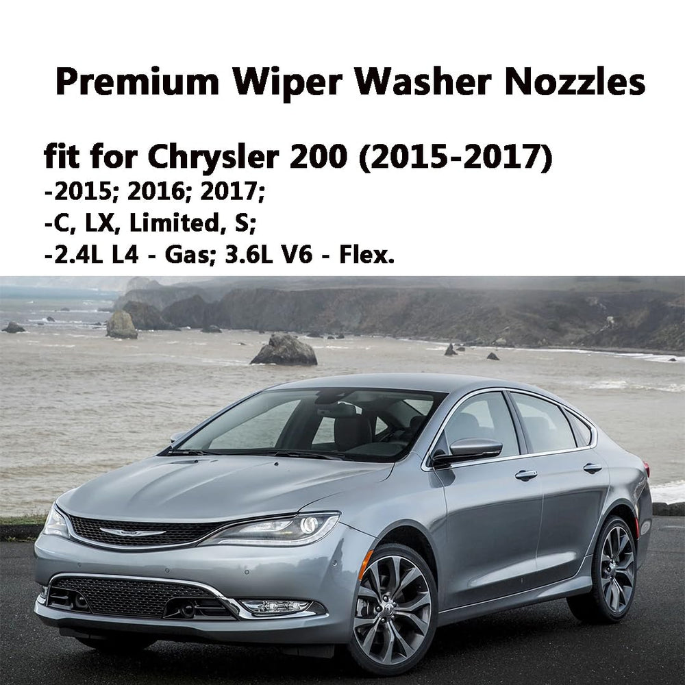 AMFRNE left-side Chrysler 200 nozzle enhances windshield coverage.
