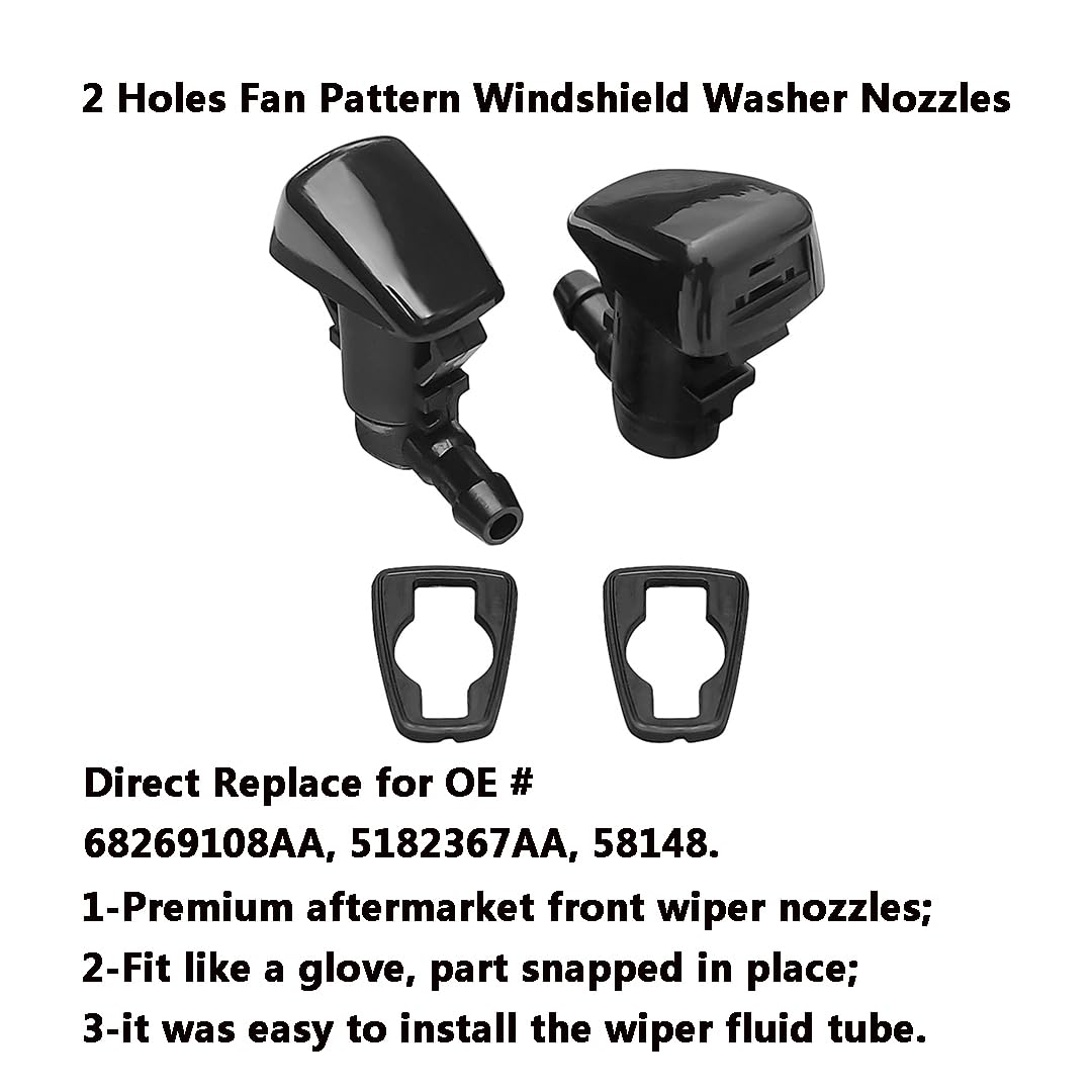 AMFRNE Durango wiper nozzle right side delivers even spray across the windshield.