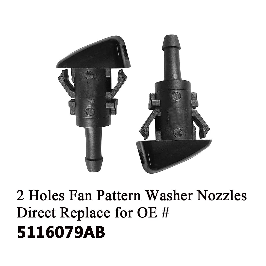 Close-up of two-hole nozzles showing consistent spray pattern.