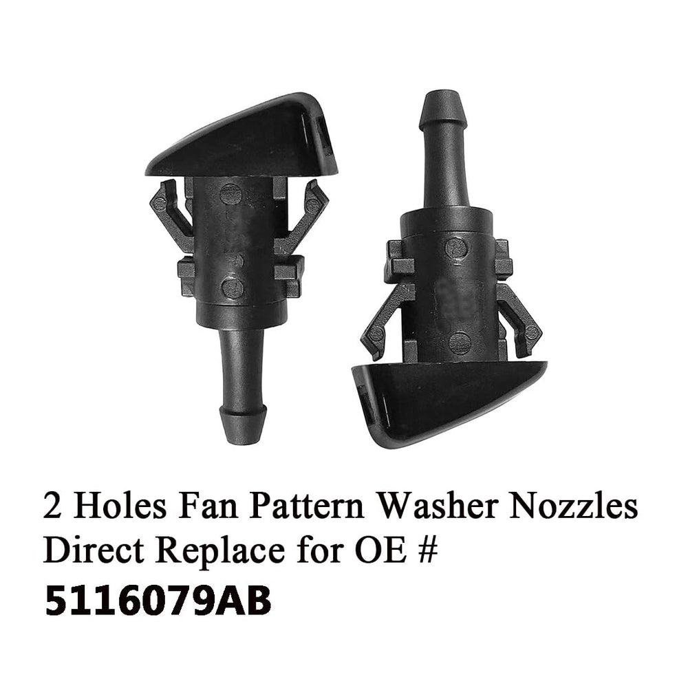 Close-up of two-hole nozzles showing consistent spray pattern.