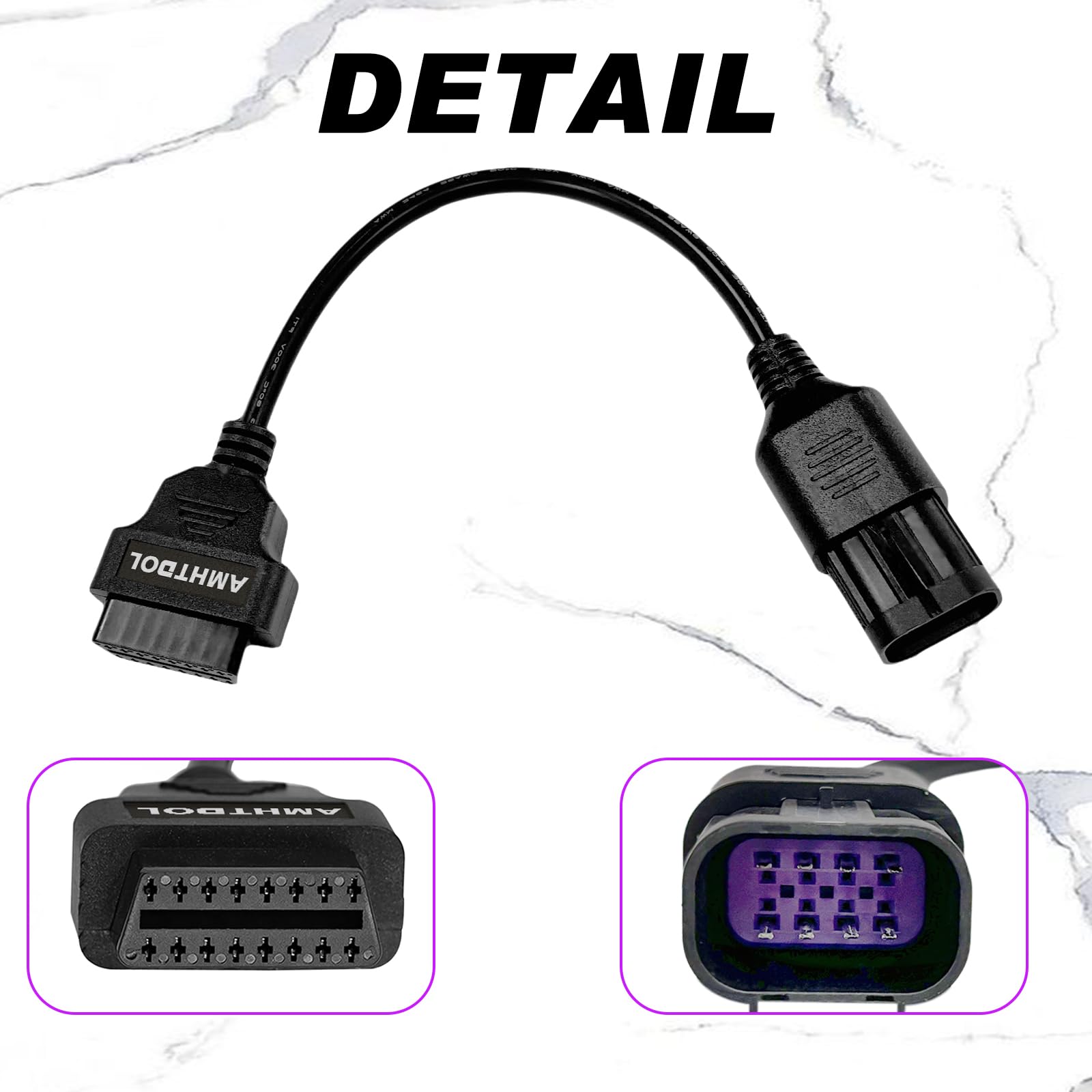 AMHTDOL 8-pin to 16-pin adapter highlighting durable build.