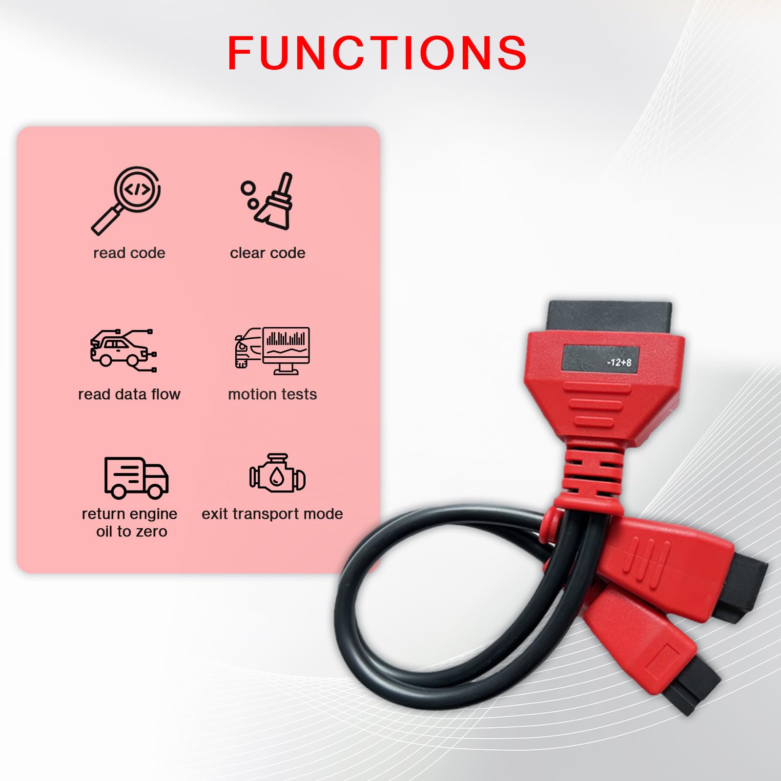 AMHTDOL diagnostic cable ready for OBD2 data exchange in FCA vehicles