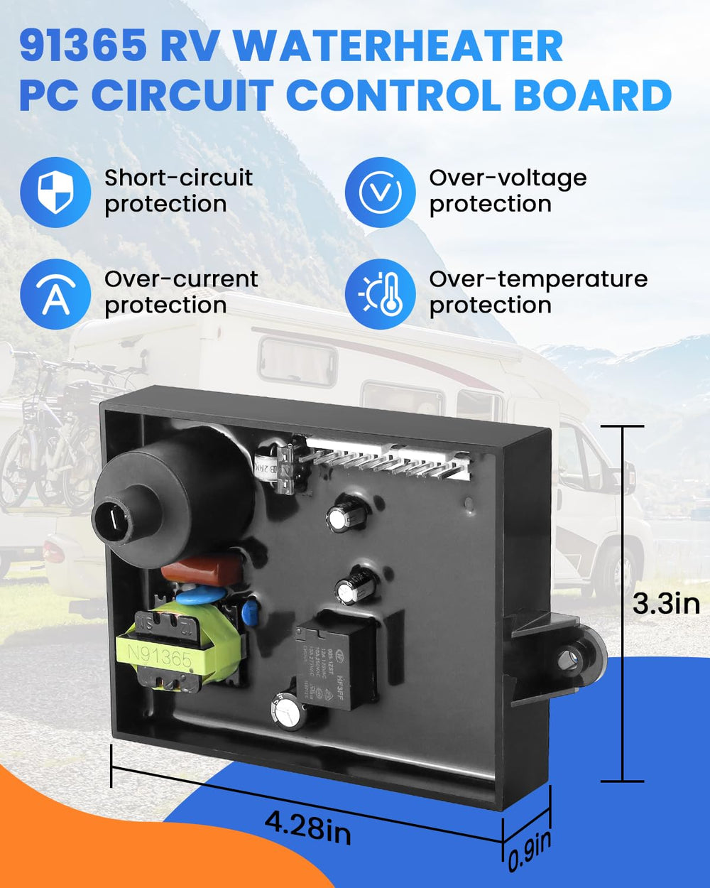 AMI PARTS 91365 control circuit board for reliable power control in RV heaters.