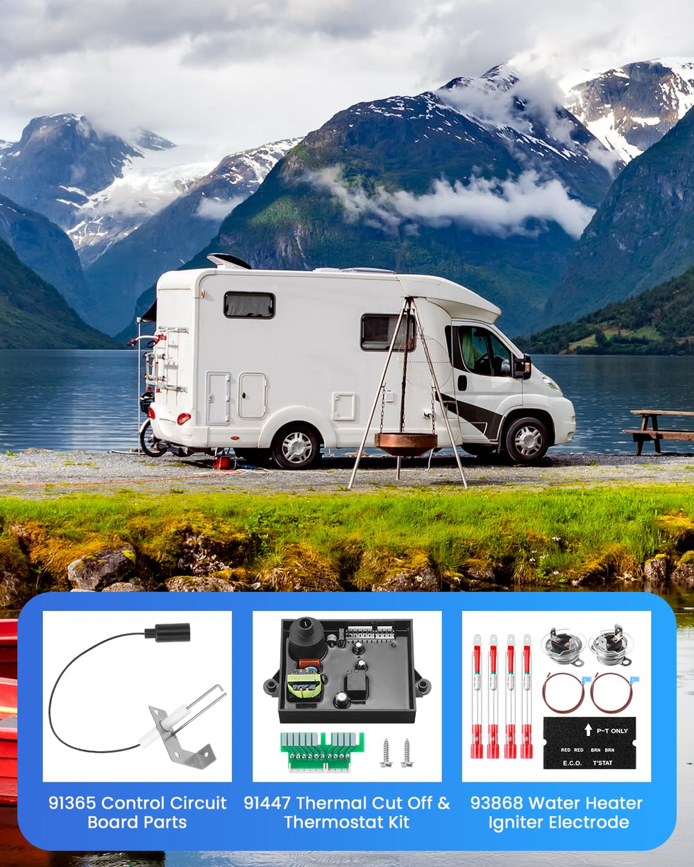 AMI PARTS travel-ready setup keeps your RV hot showers on the road.