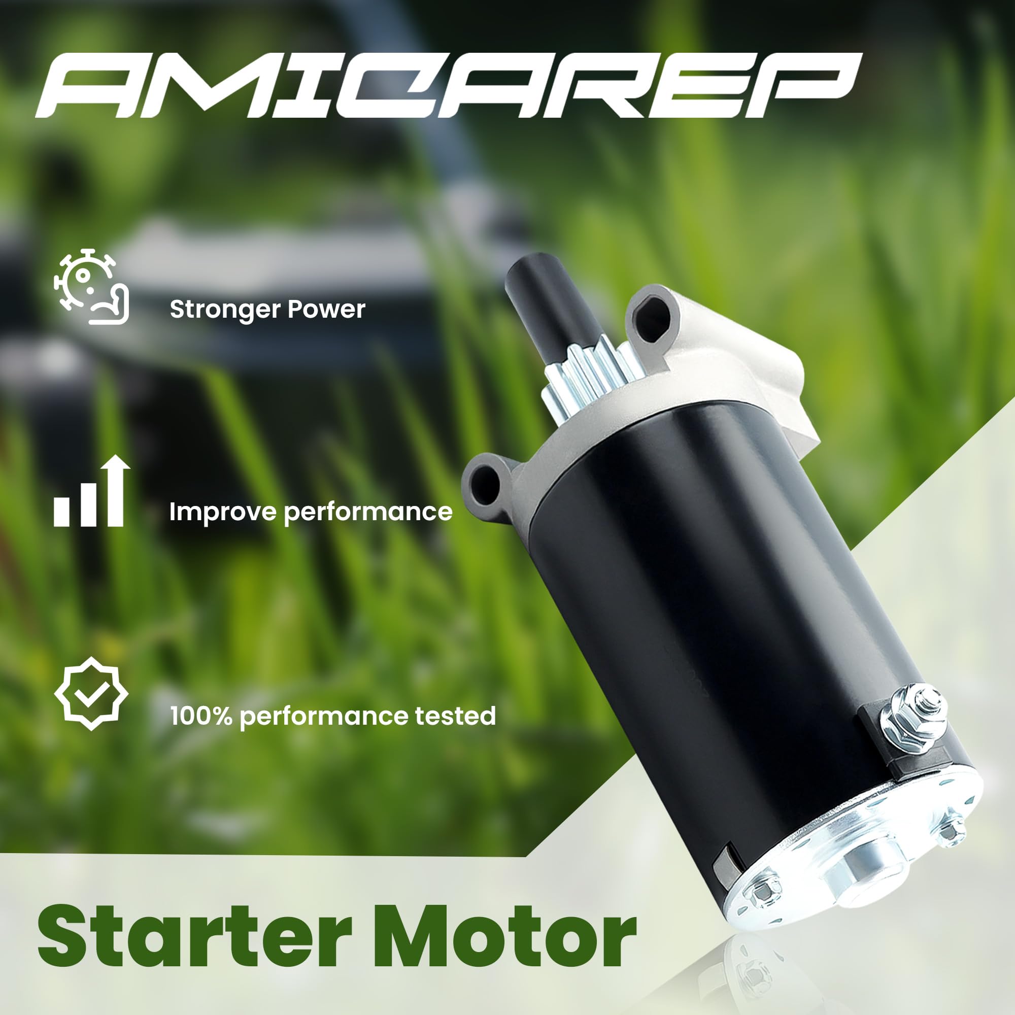 AMICAREP Kohler starter motor 9 teeth compatibility chart aids fit checks.