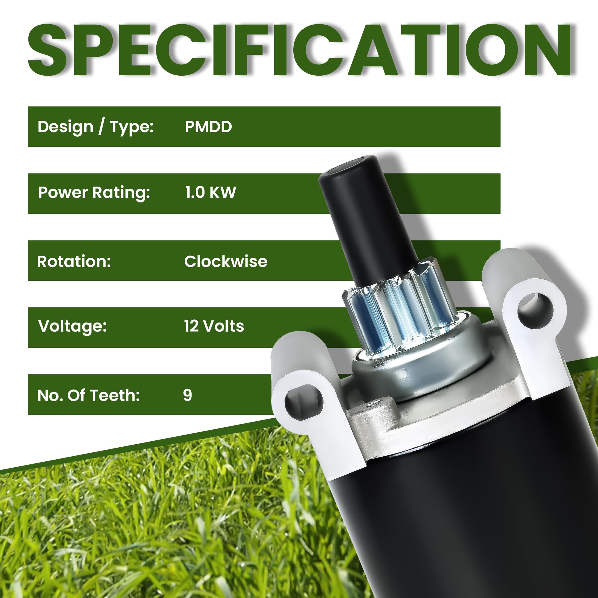 AMICAREP Kohler starter motor 9 teeth electrical connection for easy wiring.
